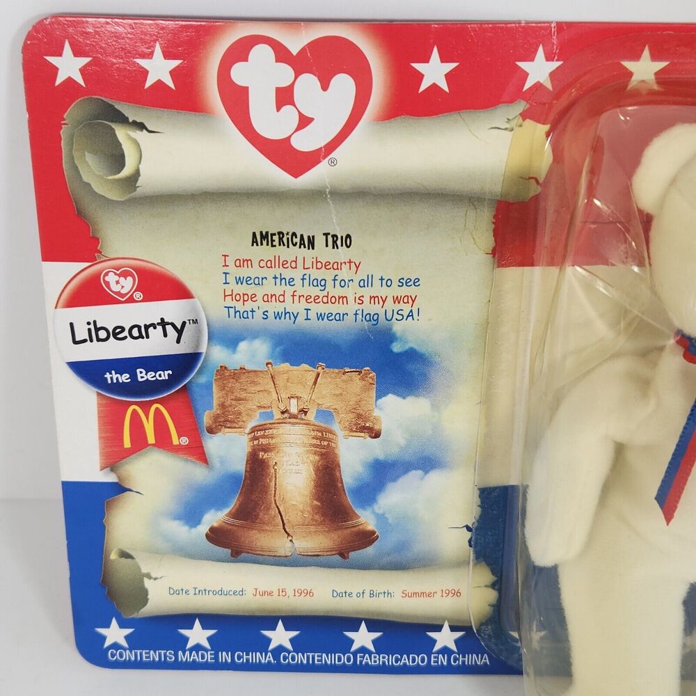 Vtg McDonald's TY Beanie Baby Liberty the Bear 2000 with original packaging - Picture 3 of 9